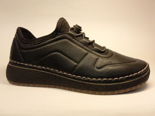 Rieker (п/б.жен. черные, рез.шнур. лето)