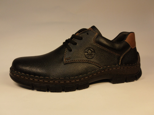 Rieker (п/бот.муж. черные, шнурки, лето)