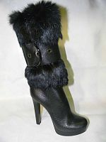 Loriblu (сап. ж. черные на молнии, опушка, д/сез.)