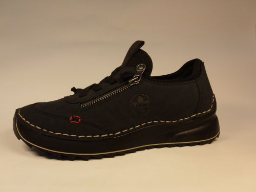 Rieker (п/бот. жен.синие, шнур. лето)