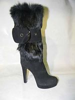 Loriblu (сап. ж. черные на молнии, опушка, д/сез.)